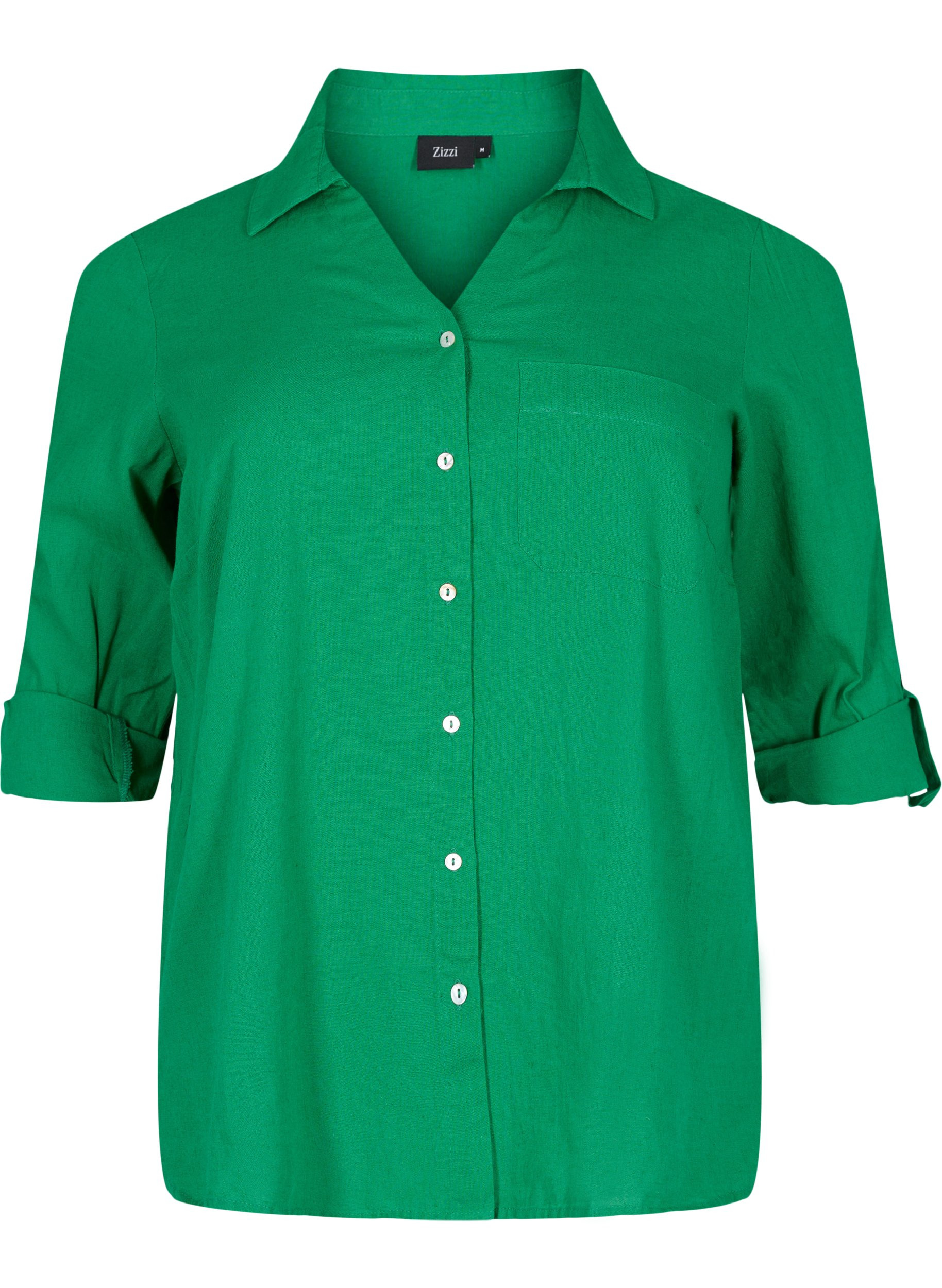 Blouse with 3/4-length sleeves and buttons, Jolly Green, Packshot