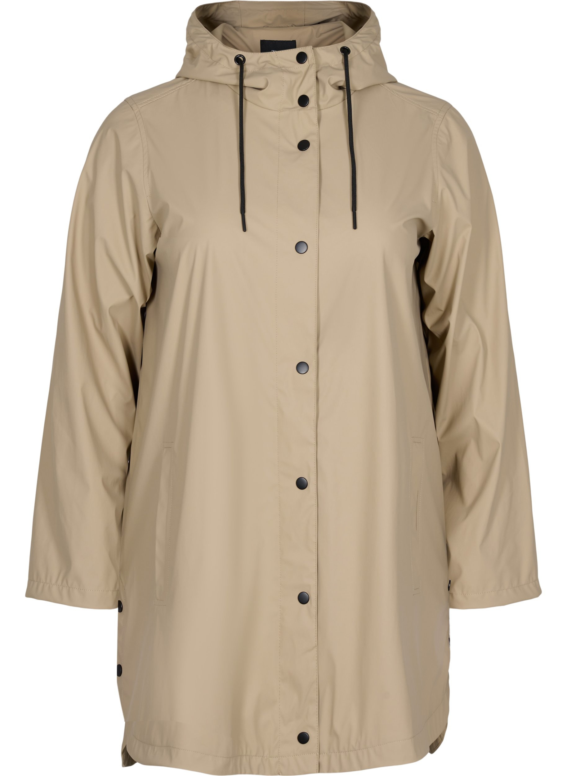 Rain coat with a hood and pockets, Silver Mink, Packshot image number 0
