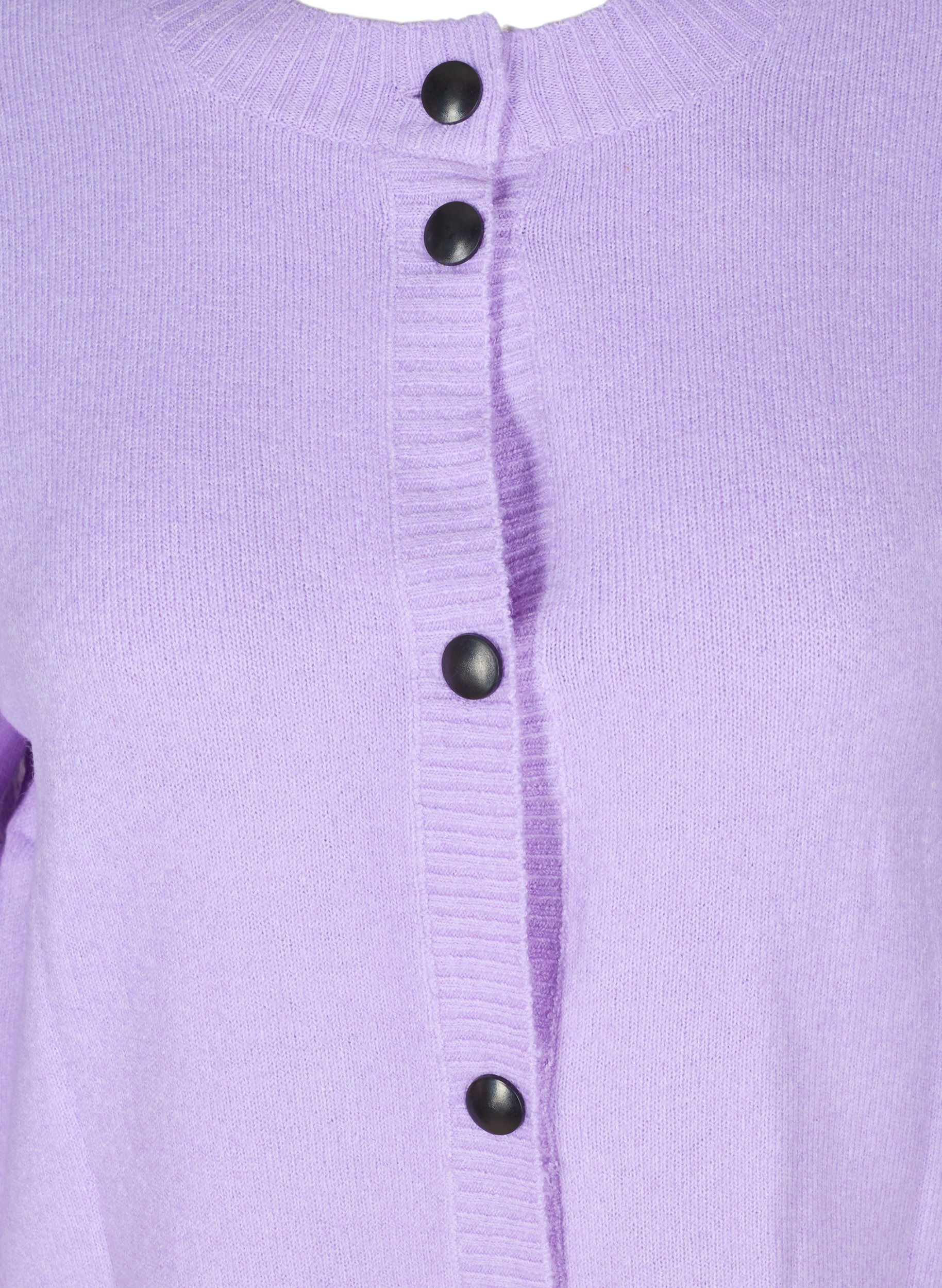 Short knitted cardigan with contrast 