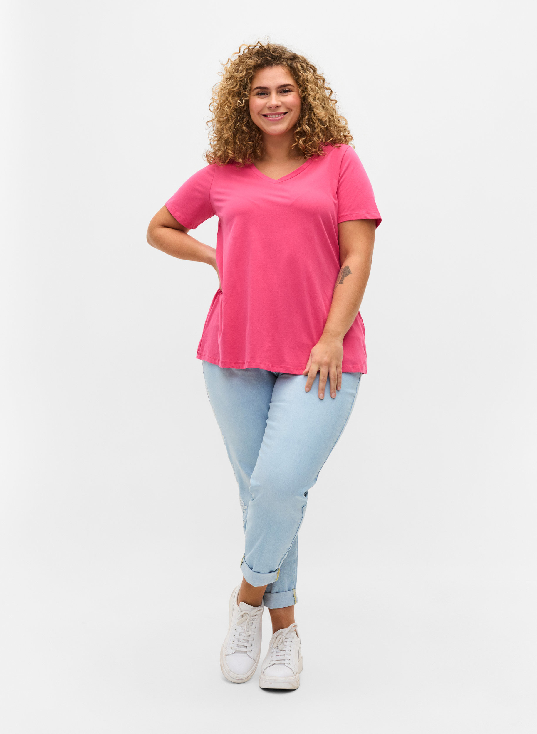 Basic t-shirt - Pink - Sz. 42-60 