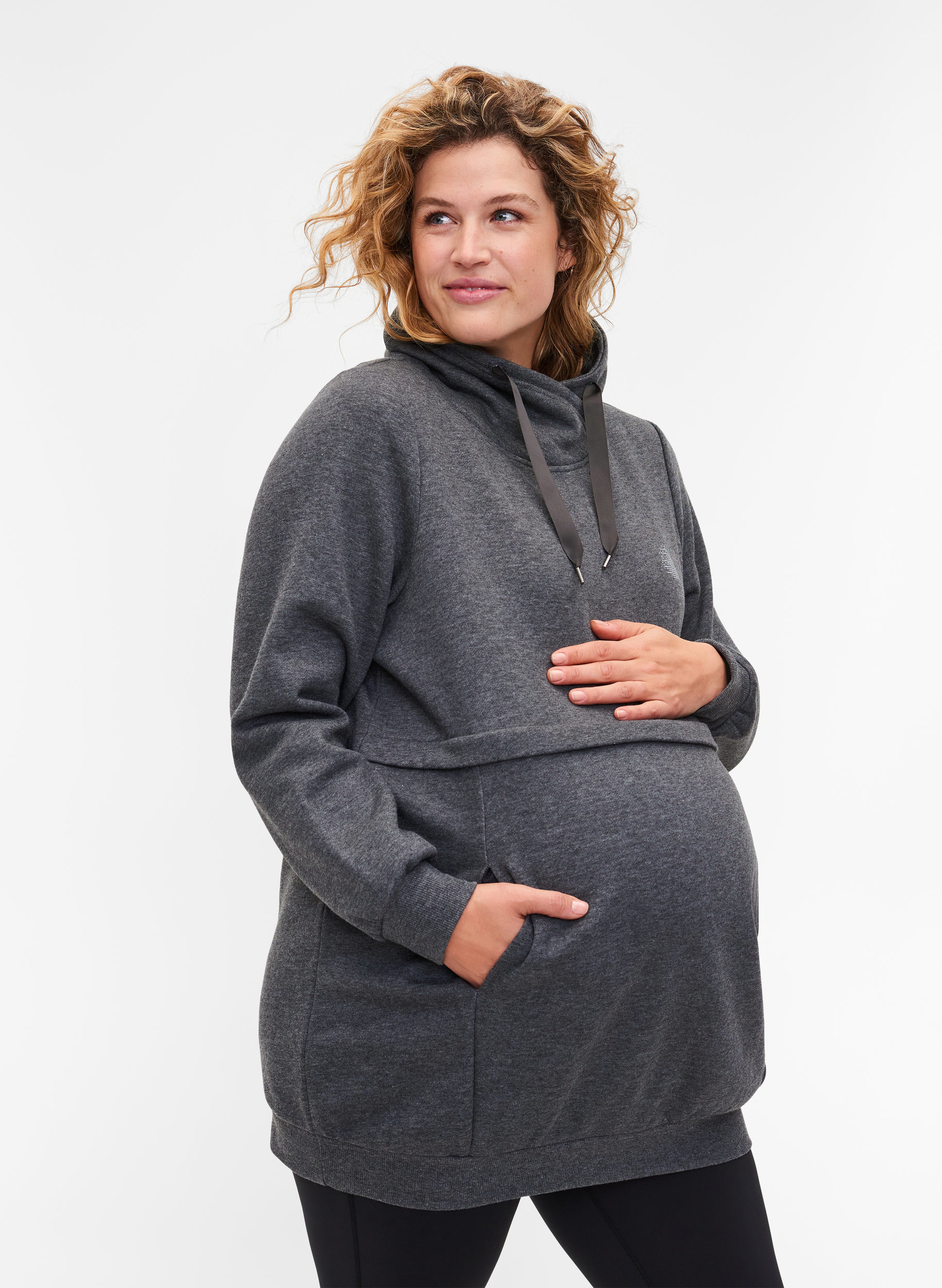 Maternity sweatshirt with breastfeeding ...